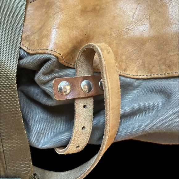 Vintage Canvas and Leather Military Backpack - Picture 3 of 5